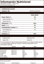 Tabla nutricional Proton Whey 2lb