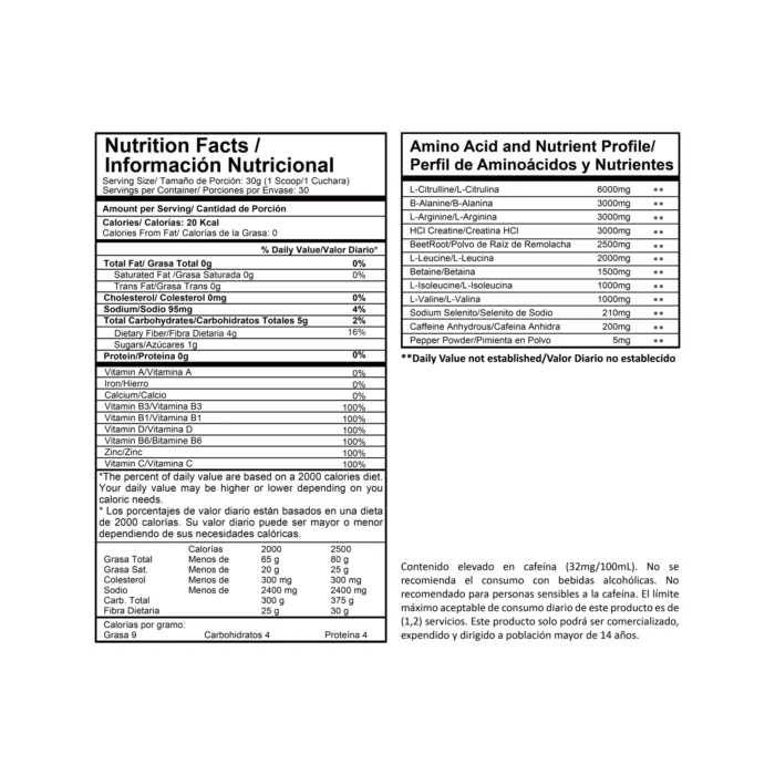 Pre-workout Intenze 30 Serv - Proscience - Fruit Punch - Image 3