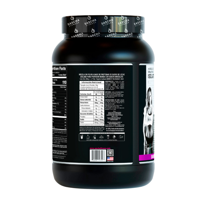 Isolate Hydrolyzed Whey Protein 2lb - Sascha Fitness - Chocolate - Image 2