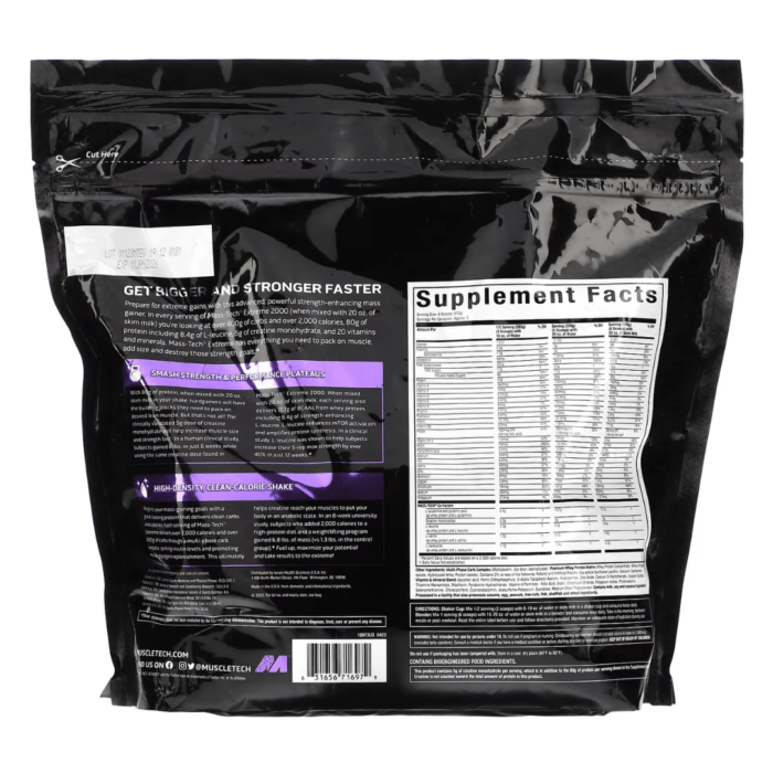 Mass Tech Extreme 2000 6lb - Muscletech - Vainilla - Image 2
