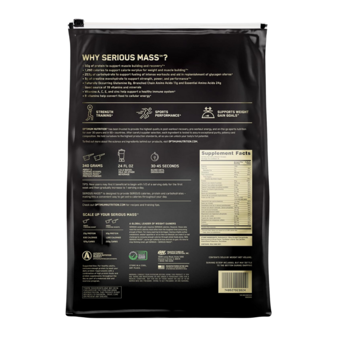 Serious Mass 12lb - Optimum Nutrition - Vainilla - Image 2