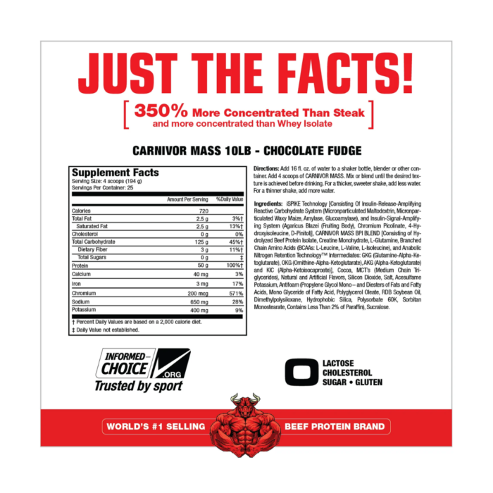 Carnivor Mass 10lb - Musclemeds - Chocolate - Image 3