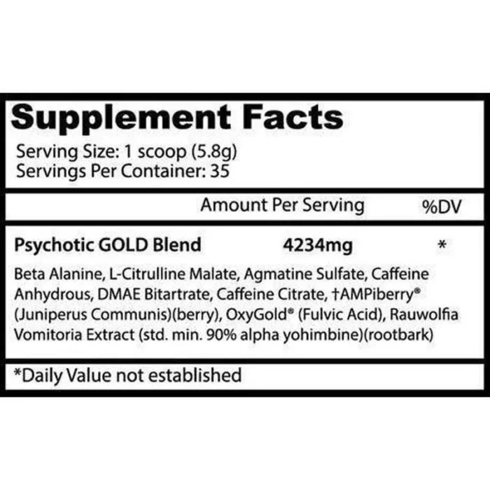 Pre-workout Psychotic Gold 35 Serv - Insane Labz - Gummy Candy - Image 2