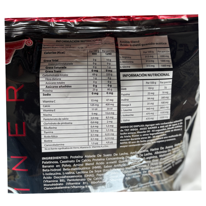 Mega Mass Gainer 10lb - Tnt - Image 3