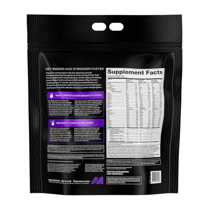 Mass Tech Extreme 2000 20lb – Muscletech - Vainilla - Image 2
