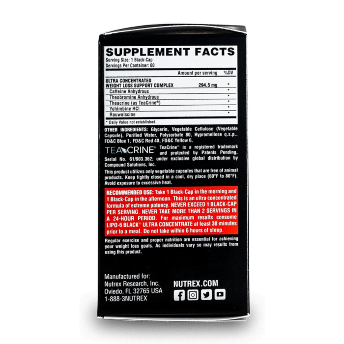 Burner Lipo 6 Black Ultra Concentrado 60 Caps - Nutrex - Image 4