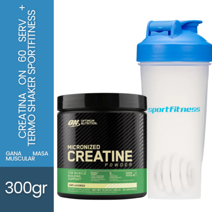Combo Creatina Optimum Nutrition 300g 60 Serv + Termo Shaker